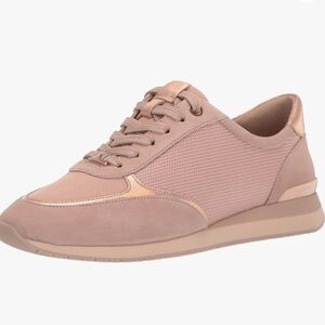 Naturalizer Women's Lotus Oxford Sneaker Almond Rose Gold Leather Size 8.5